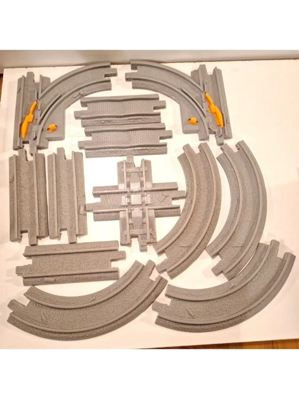 Geotrax Gray Railroad Train Tracks Lot 12 Pc  Straight Curves Fisher Price